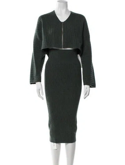Pre-owned Allsaints Wool Skirt Set In Green