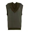 Allsaints Bern Merino Wool V-neck Tank Top In Green