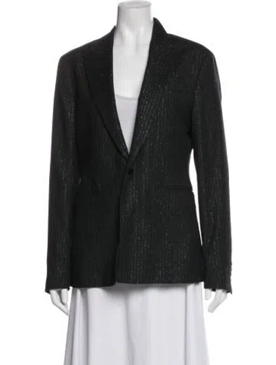 Pre-owned Allsaints Wool Striped Blazer In Black
