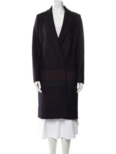 Pre-owned Allsaints Wool Striped Coat In Black