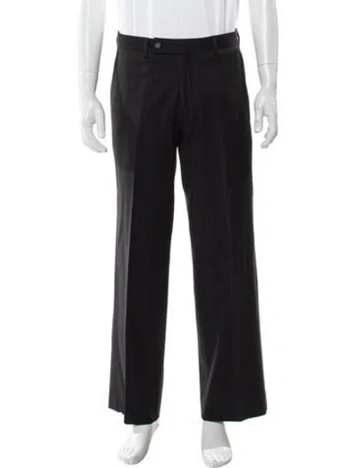 Pre-owned Allsaints Wool Striped Dress Pants In Black