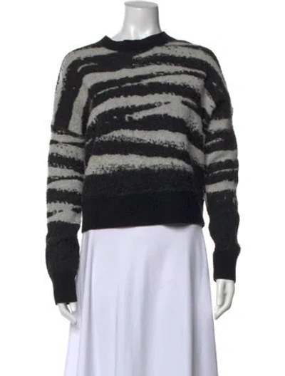 Pre-owned Allsaints Wool Striped Sweater In Black