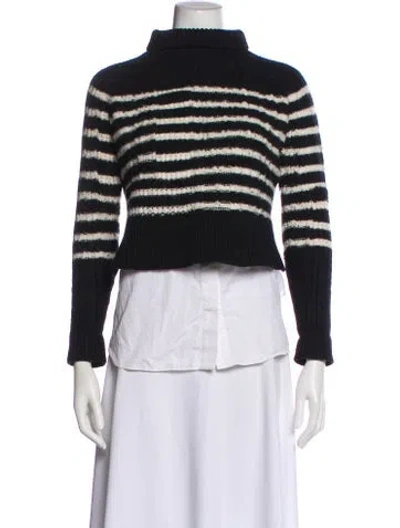 Pre-owned Allsaints Wool Striped Sweater In Black