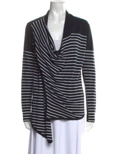 Pre-owned Allsaints Wool Striped Sweater In Black