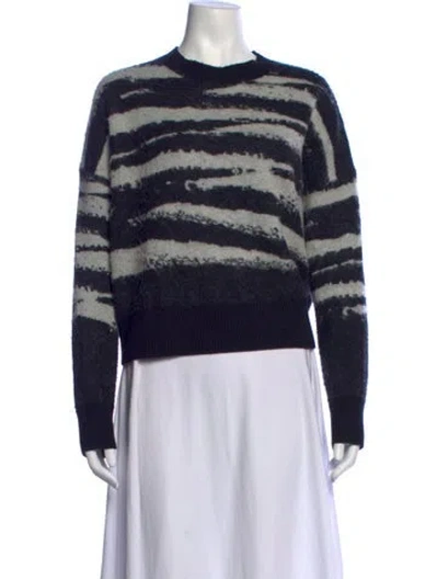 Pre-owned Allsaints Wool Striped Sweater In Black