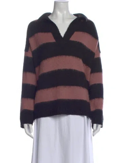 Pre-owned Allsaints Wool Striped Sweater In Blue