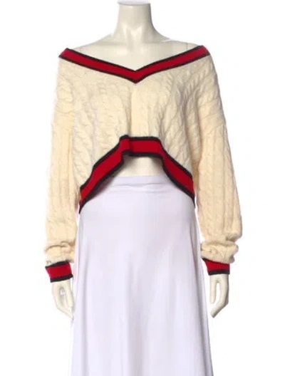 Pre-owned Allsaints Wool Striped Sweater In Neutral