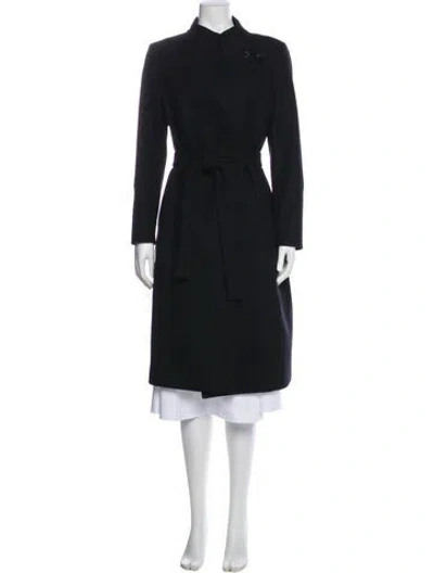 Pre-owned Allsaints Wool Trench Coat In Black