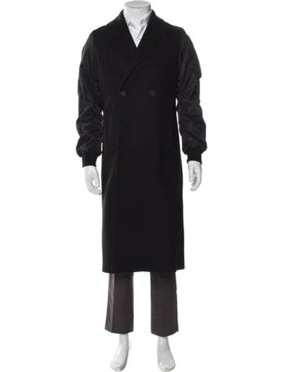 Pre-owned Allsaints Wool Trench Coat In Black