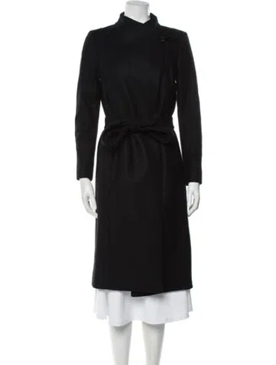 Pre-owned Allsaints Wool Trench Coat In Black