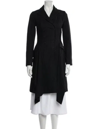 Pre-owned Allsaints Wool Trench Coat In Black