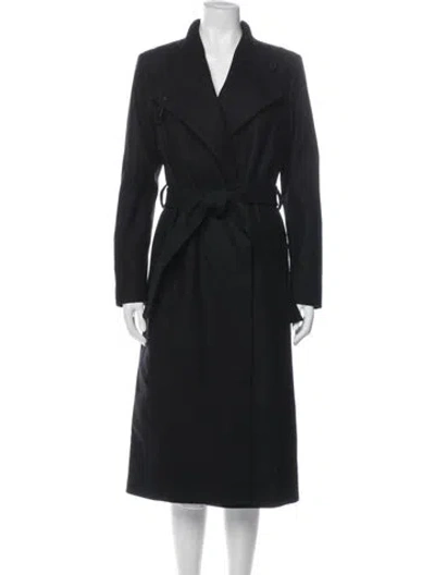 Pre-owned Allsaints Wool Trench Coat In Black