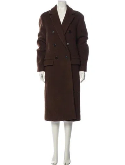 Pre-owned Allsaints Wool Trench Coat In Brown