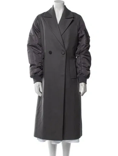 Pre-owned Allsaints Wool Trench Coat In Gray