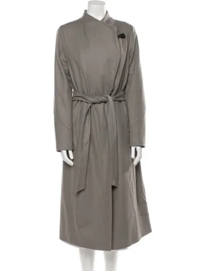 Pre-owned Allsaints Wool Trench Coat In Gray