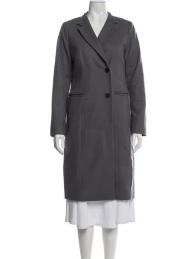 Pre-owned Allsaints Wool Trench Coat In Gray