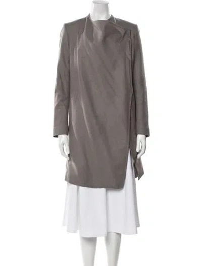 Pre-owned Allsaints Wool Trench Coat In Gray