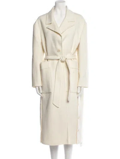 Pre-owned Allsaints Wool Trench Coat In Neutral