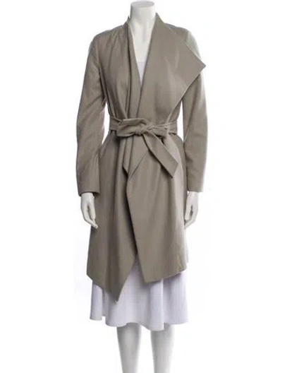 Pre-owned Allsaints Wool Trench Coat In Neutral