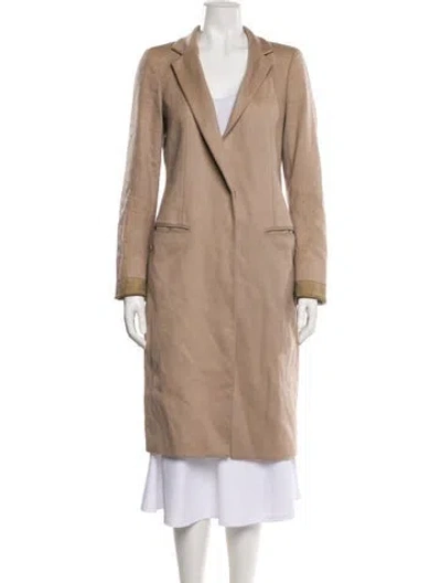 Pre-owned Allsaints Wool Trench Coat In Neutral
