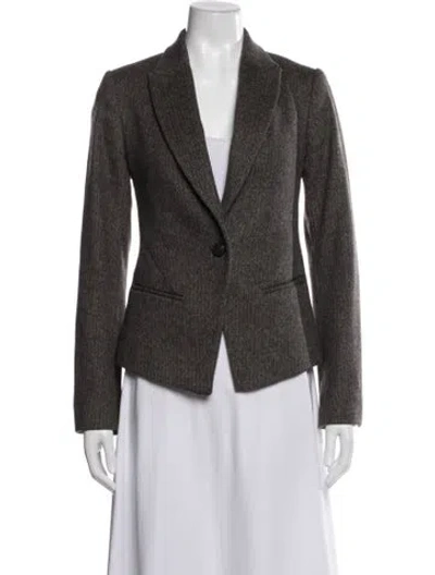 Pre-owned Allsaints Wool Tweed Pattern Blazer In Grey