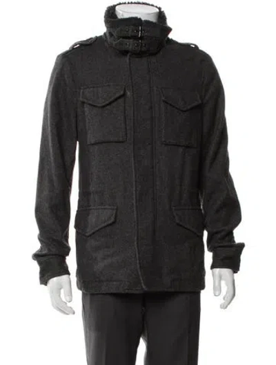 Pre-owned Allsaints Wool Utility Jacket In Gray