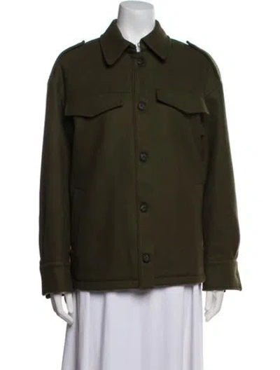 Pre-owned Allsaints Wool Utility Jacket In Green