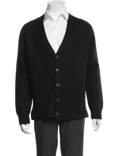 Pre-owned Allsaints Wool V-neck Cardigan In Blue