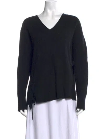 Pre-owned Allsaints Wool V-neck Sweater In Blue