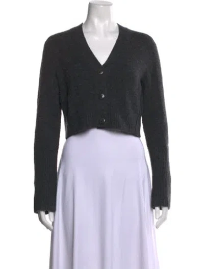 Pre-owned Allsaints Wool V-neck Sweater In Gray