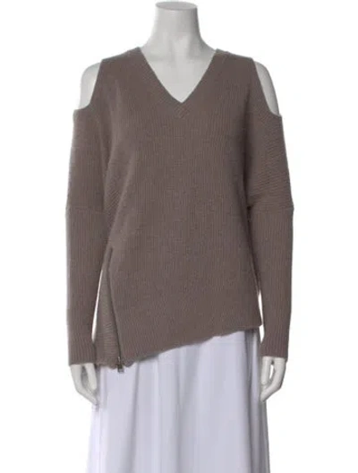 Pre-owned Allsaints Wool V-neck Sweater In Neutral