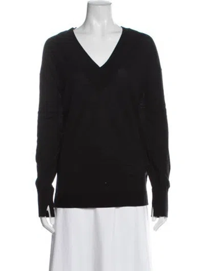 Pre-owned Allsaints Wool V-neck Sweater W/ Tags In Black