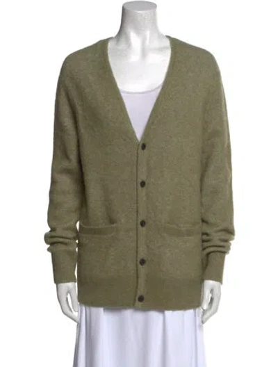 Pre-owned Allsaints Wool V-neck Sweater W/ Tags In Green