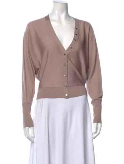 Pre-owned Allsaints Wool V-neck Sweater W/ Tags In Pink
