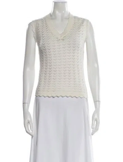 Pre-owned Allsaints Wool V-neck Sweater In White
