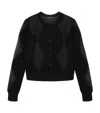 Allsaints Argyle-pattern Mesh-panel Cardigan In Black
