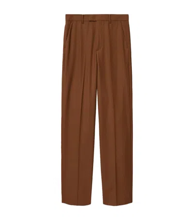 Allsaints Wool-blend Beck Trousers In Brown