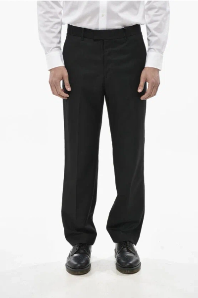 Allsaints Wool-blend Straight-leg Trousers Tisbury In Black