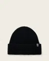 Allsaints Wool/polyester Iggy Beanie Hat In Black
