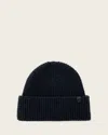 Allsaints Wool/polyester Iggy Beanie Hat In Blue