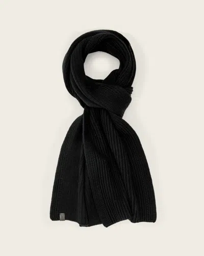 Allsaints Wool/polyester Iggy Wool Blend Scarf In Black