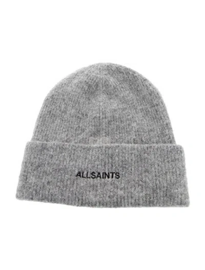 Pre-owned Allsaints Woven Beanie In Grey