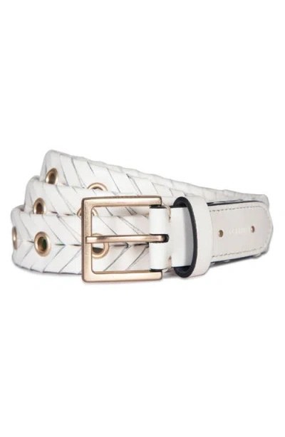 Allsaints Woven Leather Eyelet Belt In Gold