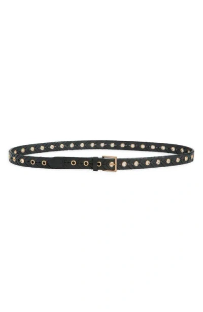Allsaints Woven Leather Eyelet Belt In Multi