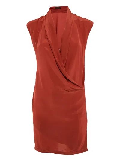 Pre-owned Allsaints Wrap-detail Mini Dress In Red