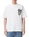 Allsaints Mens Optic White Howl Graphic-print Organic-cotton T-shirt In Chalk White
