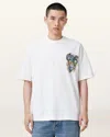 Allsaints Mens Optic White Howl Graphic-print Organic-cotton T-shirt In Chalk White