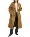 Allsaints Wyatt Cotton Trench Coat In Brown