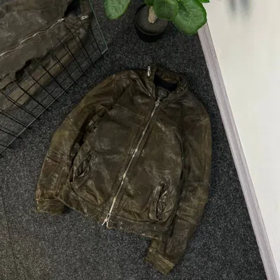 Pre-owned Allsaints X Archival Clothing Vintage Allsaints Leather Brown Jacket Luxury Avant Garde