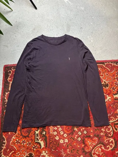 Pre-owned Allsaints X Vintage Allsaints Long Sleeve Embroidered Small Logo In Black